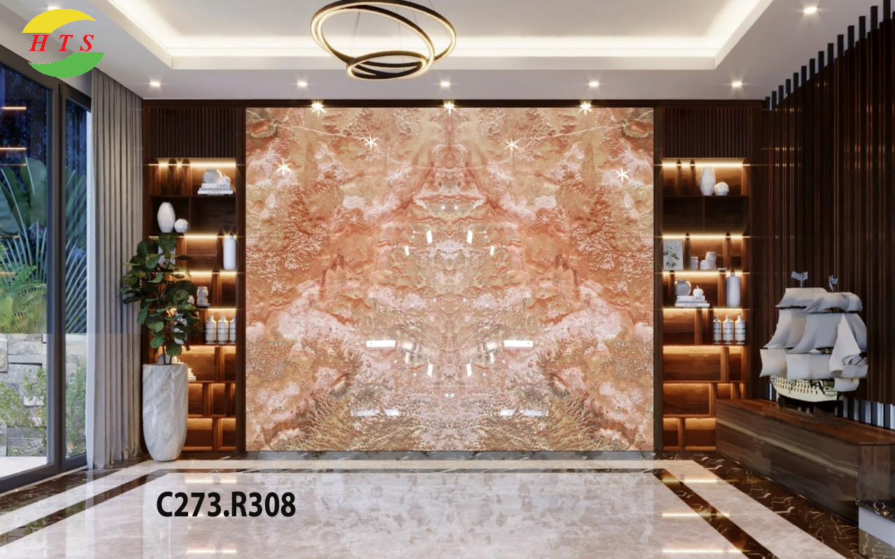 tranh đá ốp sảnh xuyên sáng